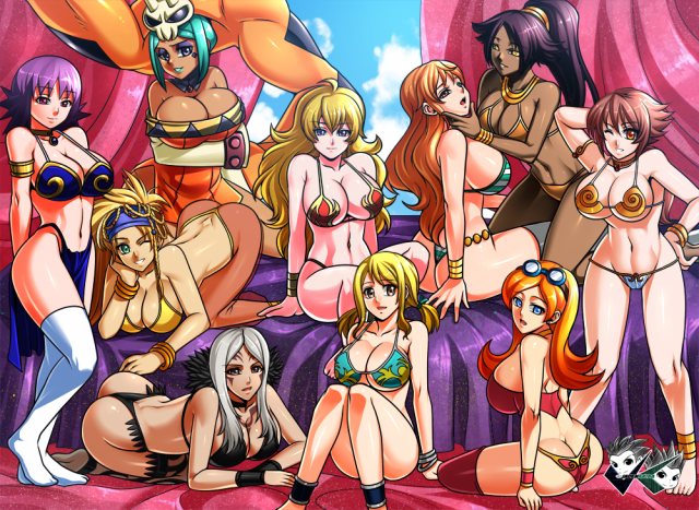 jadenkaibaaversa+cerebella+lucy heartfilia+mona (warioware)+nami+professor ivy+rikku+shihouin yoruichi+yang xiao long+yui rakkuzaeff85183e673a6dc9100747af16743f9