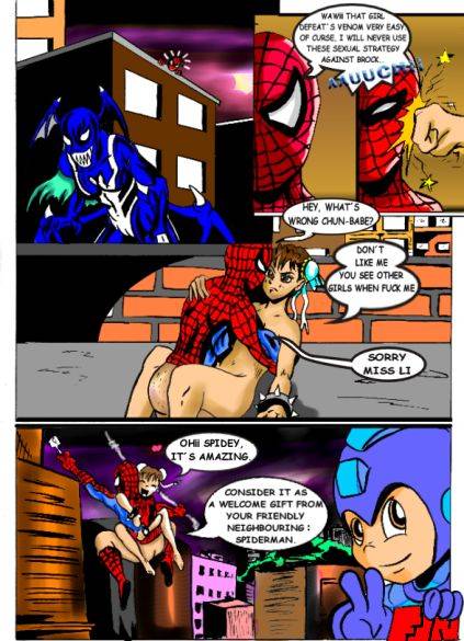 chun-li+morrigan aensland+peter parker+she-venom+spider-man+venom826e3713a17e1d1e0e703c6726a9ac00