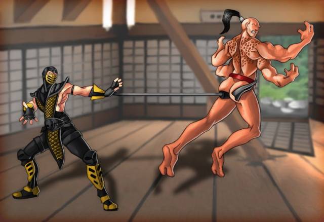 goro+scorpion (mortal kombat)