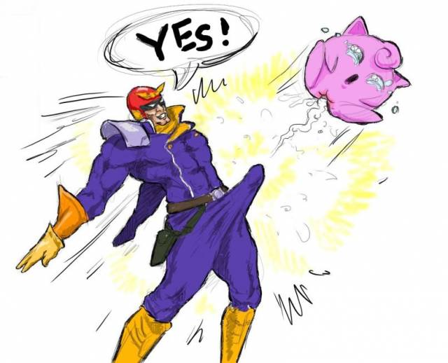 captain falcon+jigglypuff