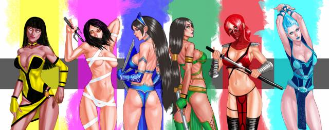 frost (mortal kombat)+jade (mortal kombat)+kitana+mileena+skarlet+tanya (mortal kombat)