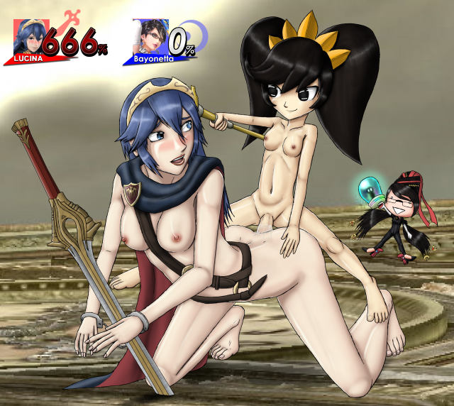 ashley (warioware)+bayonetta (character)+lucina