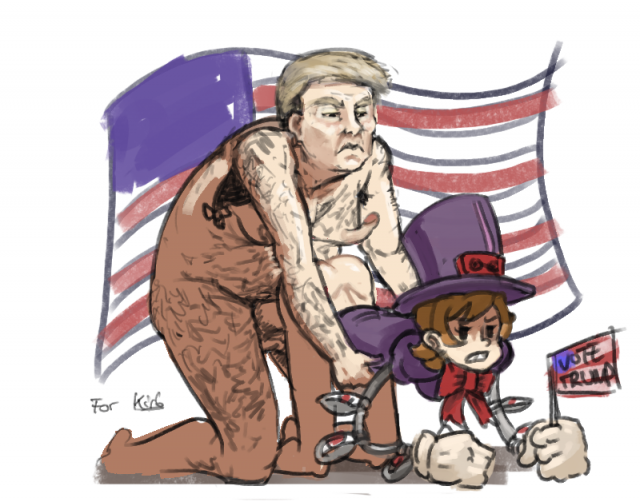 donald trump+peacock (skullgirls)