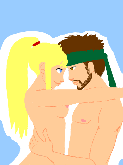 samus aran+solid snake