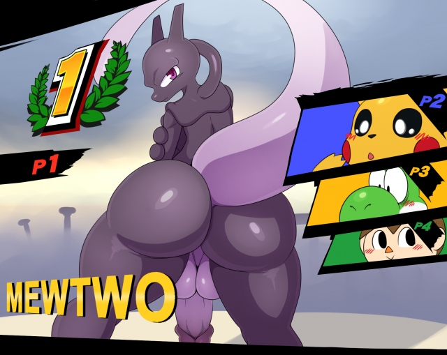 mewtwo+pikachu+villager (animal crossing)+yoshi