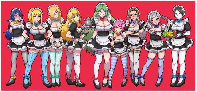lucina+my unit+palutena+princess peach+princess rosalina+princess zelda+robin+samus aran+villager+wii fit trainer