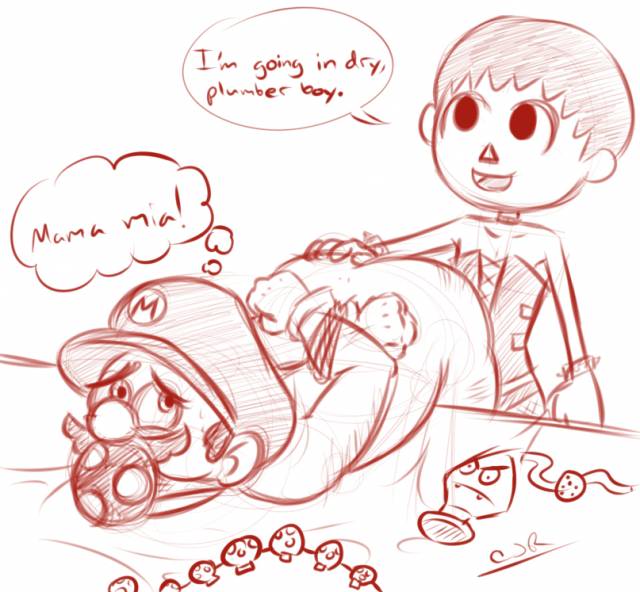 animal crossing boy+mario