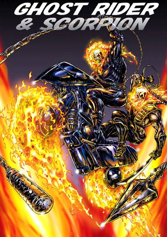 ghost rider+scorpion (mortal kombat)